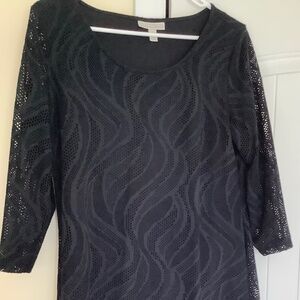 Dana Buckman Sheer Black Dress Size Lg.